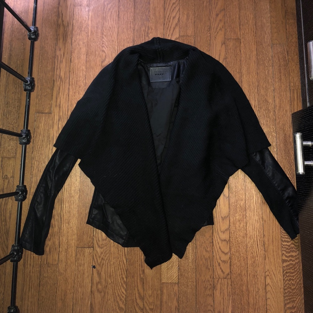 Blank NYC leather jacket sz. S w fabric collar